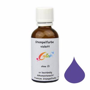 Creleo - Stempelfarbe violett 50 ml ohne Öl Premium Stempelfarbe PREISHIT