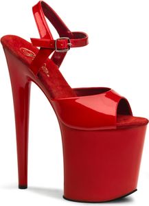 FLAMINGO-809 Damen Sandale von Pleaser, Rot Rot , EU 40, US 10