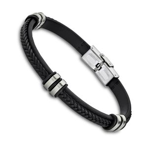 Leder Armband LS1829-2/1 Lotus Style schwarz 21 cm