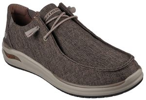 Skechers Arch-Fit Melo TANDRO Herren Slip in Sneaker 204797 DKTP Taupe, Schuhgröße:46 EU