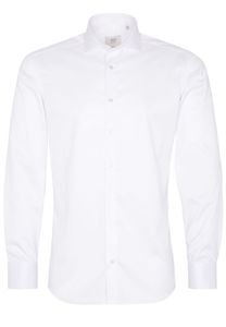 Eterna - Slim Fit - Bügelfreies Herren Langarm Hemd (67cm) mit Kent Kragen, Uni Twill (8005 F682), Größe:40, Farbe:Weiß (00)