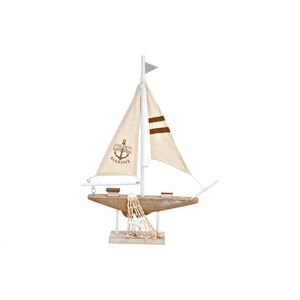Segelboot XL aus Holz, Leinen  Meer Segelschiff Schiff Boot Dekoration 29x40x5cm