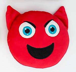 Emoji Kissen - ca 16 cm - Motiv Teufel - Sonderposten - Plüsch