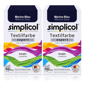 Simplicol Textilfarbe expert Marine-Blau 150g - Farbe zum Färben (2er Pack)