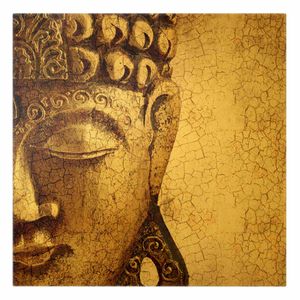 Leinwandbild Gold - Vintage Buddha - Quadrat, Größe HxB:80cm x 80cm