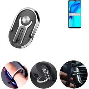 K-S-Trade 3in1 Smartphone-Ring Handy-Ring kompatibel mit Huawei Maimang 9 Fingerhalterung  Handyring Tischständer Lüftungsgitter-Halterung Tisch