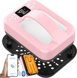 Tragbare Transferpresse mit Bluetooth, 21x16 cm, Druckmaschine LCD-Bildschirm mit digitaler Steuerung, Manuelle & App-Steuerung