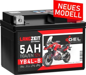 LANGZEIT YB4L-B GEL Roller Batterie 12V 5Ah 110AEN Motorradbatterie 50411 ersetzt 4Ah LANGZEIT YB4L-B GEL Roller Batterie 12V 5Ah 110AEN Motorradbatterie 50411 ersetzt 4Ah