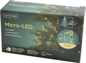 Lumineo Micro LED Baumbeleuchtung aus 408 LED grün weiß 180cm