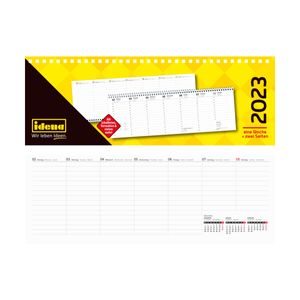 Tischkalender 2023 quer mit Zeiteinteilung, 1 Woche = 1 Seite, Wochenplaner, Querkalender 28,6 x 10,1 cm,
