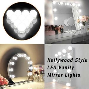 10 LED Spiegelleuchte Lampe Kosmetikspiegel Schminktisch Spiegel Lichter Hollywood-Stil LED Schminklicht mit Schalter und 10 Glühbirnen Spiegelleuchte
