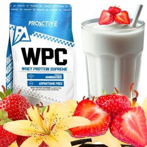 ProActive Molkenproteinkonzentrat proteinpulver Eiweißpulver WPC protein 700g Eiweißpulver geschmack: Vanille und Erdbeere