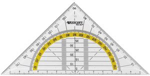 WESTCOTT Geodreieck Hypotenuse: 140 mm transparent