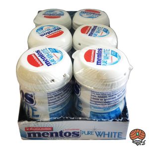 Mentos Gum Pure White Sweet Mint - 6 x 70 g Dosen