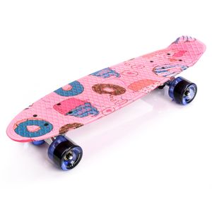 Skateboard Komplette 22" Mini Cruiser Board Retro Komplettboard für Anfänger Kinder Jugendliche Erwachsene, 56x15cm Meteor Multicolour CANDY