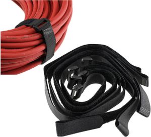 Klettband mit Öse, 5er Pack 50x2cm, schwarz