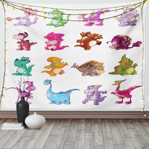 ABAKUHAUS Bunt Wandteppich, Dinosaurier Aussterben, Wohnzimmer Schlafzimmer Heim Seidiges Satin Wandteppich, 200 x 150 cm, Mehrfarbig