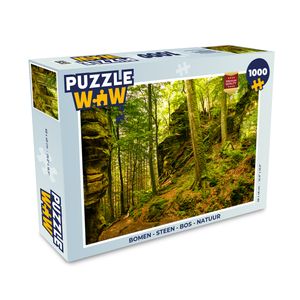 MuchoWow® Puzzle 1000 Teile Bäume - Stein - Wald - Natur - Pflanzen - Erwachsene - Rätsel