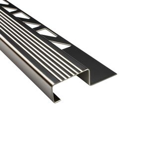 Edelstahl Stufenprofil Fliesenleiste Profil Treppen Schiene 2,5m H12mm glänzend