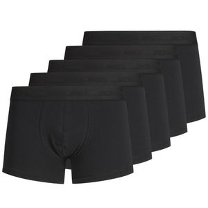 JACK&JONES Herren Boxer Shorts, 5er Pack - JACTONE IN TONE TRUNKS, Baumwoll-Stretch Schwarz L