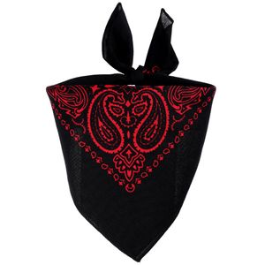 Bandana Tuch Paisley Muster 03 schwarz rot quadratisches Kopftuch