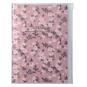 MARK'S 2023/2024 Taschenkalender A5 vertikal, Flower Pattern // Pink