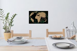 Wandtattoo Wandsticker Wandaufkleber Weltkarte - Globus - Pflanzen 30x20 cm Selbstklebend und Repositionierbar