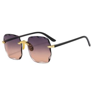 Square Sonnenbrille, Square Retro Durchsichtige Linse Rahmenlose Sonnenbrille für Frauen Männer-Square Rimless Sunglasses Trendige Sonnenbrille(#05)