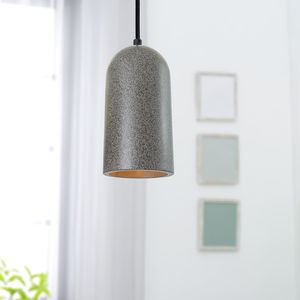 LED Pendelleuchte, E27, Lampe Für Wohnzimmer Esszimmer Küche, Höhenverstellbar, Farbe: Beton-Sandstein-Schwarz, Leuchtmittel: ohne Leuchtmittel