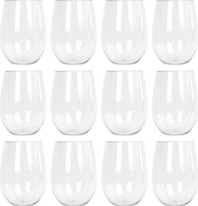 Argon Ta Wiederverwendbare Weingläser aus Kunststoff ohne Stiel, 600 ml, 6 Stück