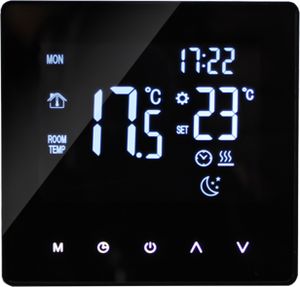 Digital Thermostat Raumthermostat für Warmwasserbereitung Programmierbare Temperaturregler für Fußbodenheizung Innenthermometer Raumthermostat,Schwarz