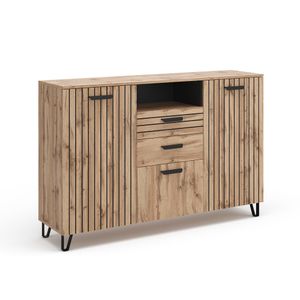 Vicco Sideboard Amber, 150 x 100 cm, Eiche/Schwarz