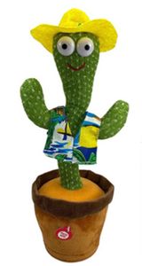 Sprechender Kaktus Plüsch-Spielzeug,Tanzendes und Singender Kaktus, Elektronische Sprechende Aufzeichnung Interaktives Spielzeug für Babys USB Aufladung