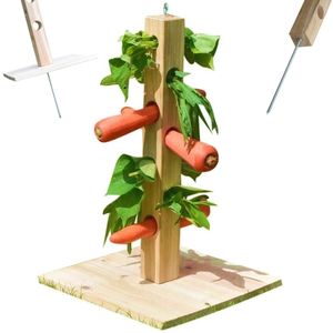 Melko Futterbaum mit Erdspieß Futterspender Futterstation 45cm Holz Futterhalter