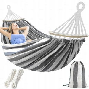 Korbi | Hängematte mit Gestell - 270 x 150 cm - Grau - bis 200 kg belastbar - Outdoor