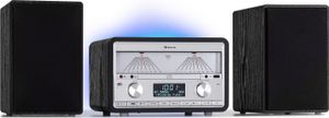 Auna DAB rádio na domáce použitie, FM/DAB/DAB+ rádio s Bluetooth a AUX, odnímateľným Micro reproduktorom s výkonom 25 W, LCD displejom, diaľkovým ovládačom, MP3, USB & streamovanie hudby, DAB rádio určené do siete l Objavte budúcnosť rádia.