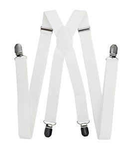 axy® Weiß Herren Hosenträger 2,5cm breite mit 4 Stabile Clips X-Form länge verstellbar Hochzeit-Business Outfit