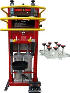 KS TOOLS Druckluft-Stand-Federspanner mit Doppel-Zylinder inkl. Adapterplatte - 500.8815