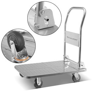 Plattformwagen STAHLWERK Transportwagen Handwagen Lagerwagen Rollwagen 150 kg