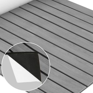 Fiqops Bodenbelag Matte Deck Teppich EVA Schaum Teak Yacht Selbstklebend Fußboden Deck Matte Grau 240x60cm