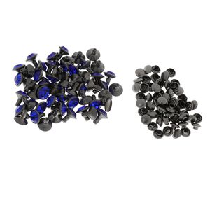 50 Sets Kristallnieten Größe 8 mm Farbe schwarz