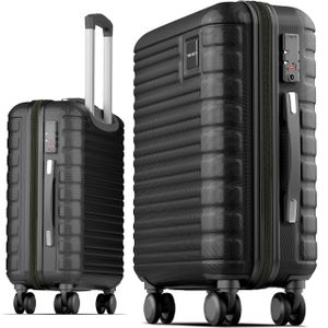 Travely Premium Koffer 55x40x20cm - passend für Ryanair, Lufthansa, Eurowings und co. I 36L Trolley Handgepäck mit sanften Rollen und TSA Schloss