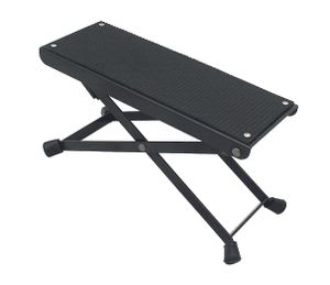 Fußbank Gitarre - Fußstuhl für Gitarre - Rasterhöhenverstellbar schwarz zusammenklappbar