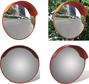 vidaXL Dopravní zrcadlo vypouklé PC plast oranžové 45 cm venkovní - Dopravní zrcadlo - Dopravní zrcadlo vypouklé - Vypouklé dopravní zrcadlo