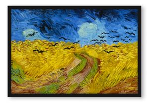 Vincent Van Gogh - Weizenfeld mit Krähen Poster im Bilderrahmen / Format: 55x40cm / Kunstdruck gerahmt