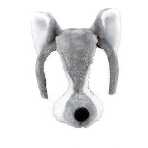 Bristol Novelty Detská plyšová maska vlka so zvukom BN1420 (jedna veľkosť) (sivá/biela)