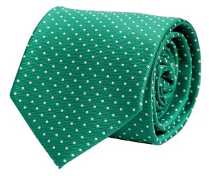 Fabio Farini - Krawatte - verschiedene Herren Krawatten - Schlips mit Punkten in 8cm Breite Breit (8cm), Grün (Weiß)