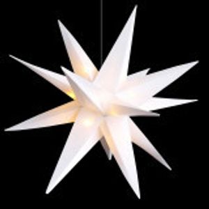 LEX LED 3D svítící hvězda 25cm BÍLÁ 15 LED teplá bílá