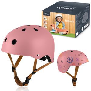 LIONELO bezpečnostná prilba Helmet Prilba nastaviteľná 50-56 cm, chránič brady, certifikovaná prilba Intertek pre dievčatá a chlapcov - ružová