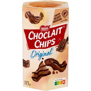 Choclait Chips Original Knuperchips mit Schokoladenüberzug 115g